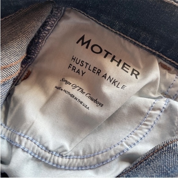 MOTHER- Hustler Ankle Fray Distressed Jeans in Song of The Cowboys Size 24 - Picture 12 of 12